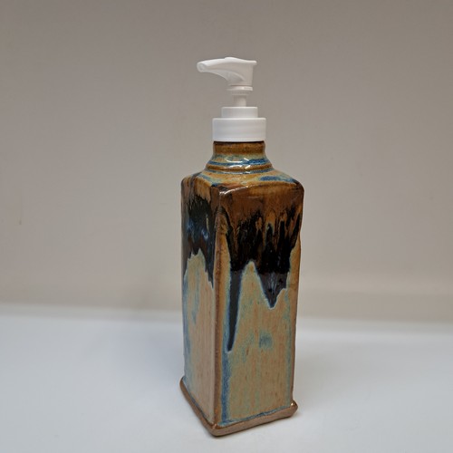 #251227 Soap Dispenser Brown/Blue/Red $18 at Hunter Wolff Gallery